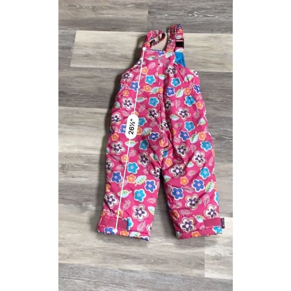 Hanna Andersson Girl Pink Floral Snow/Ski Overall 90 -2T